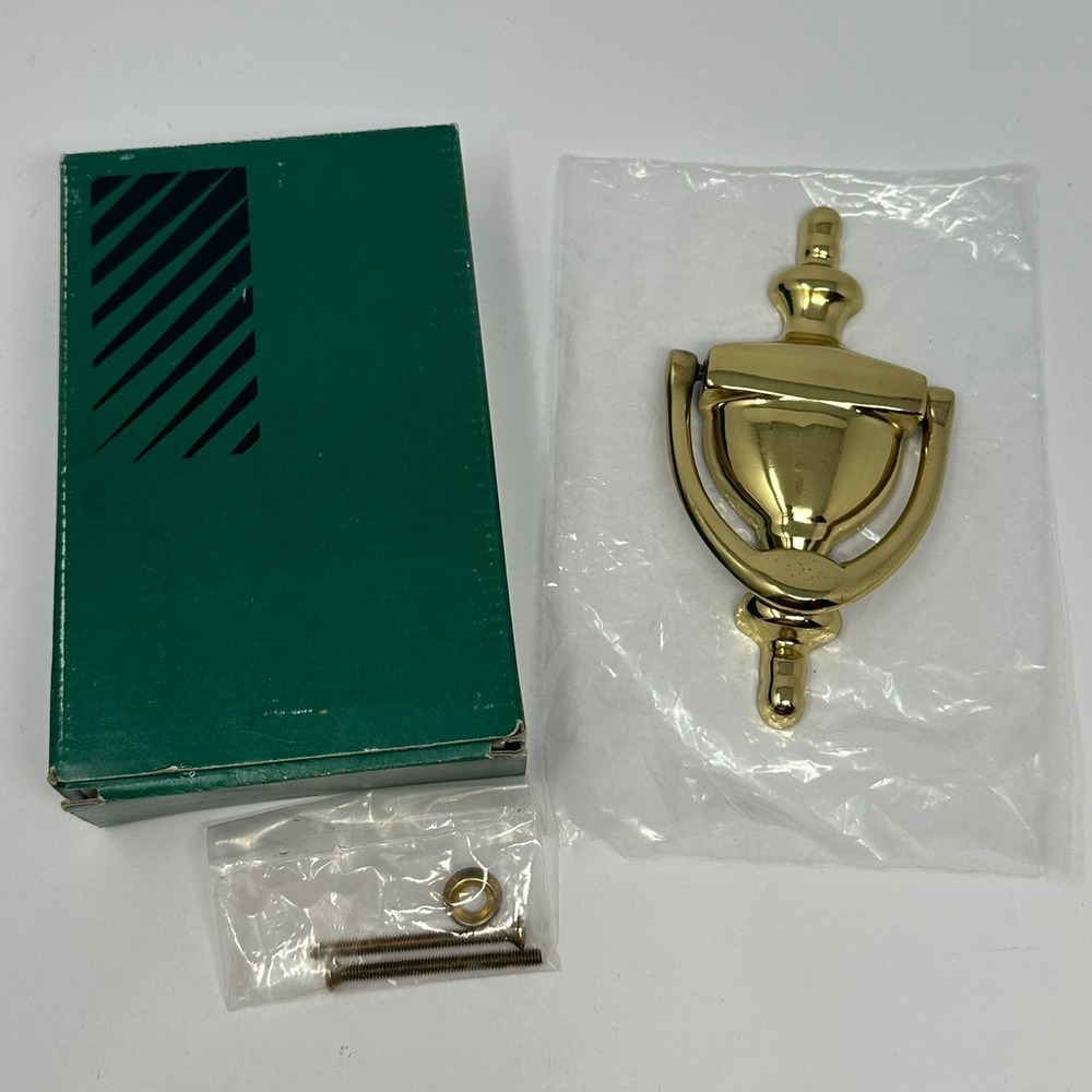 Vintage Polished Brass Urn Door Knocker Traditional Front Door Hardware New B0
